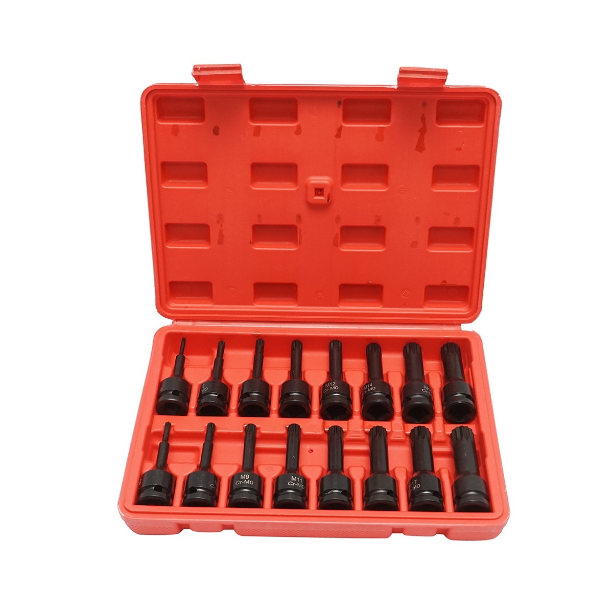 Trusa chei tubulare de impact spline lungi M4-M19, patrat 1/2 inch 16 piese, Cod: DISTT04