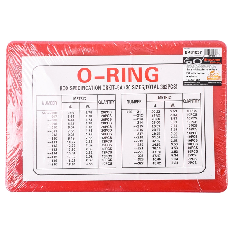 Trusa O-ring 347 de piese, Cod: BK81037, BRECKNER GERMANY