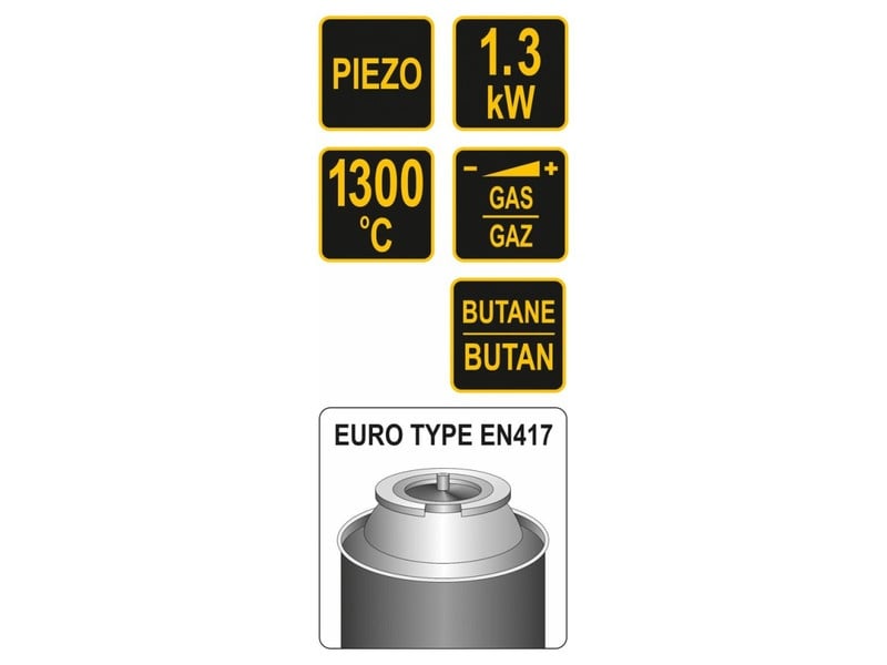 VOREL Arzător cu gaz piezo 1,3kW 1300°C