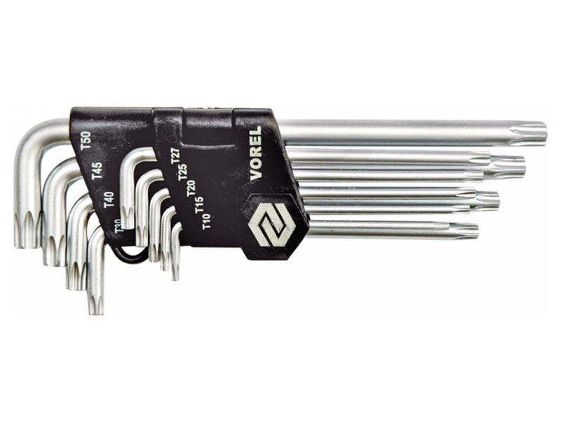 VOREL Set de chei Torx 9 piese T10-T50 CrV