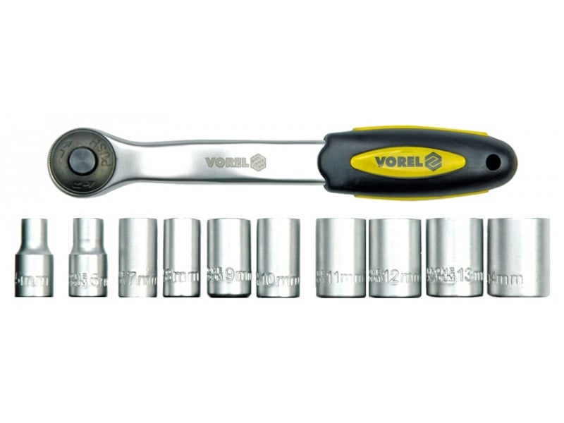 VOREL Set mufe 11 piese 1/4" 5-14 mm CrV