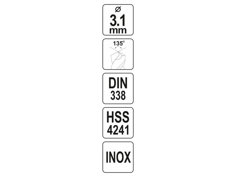 YATO Auger 3,1 x 65/35 mm inox HSS Premium