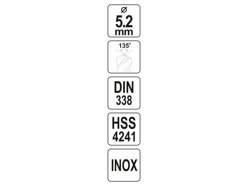 YATO Auger 5,2 x 86/52 mm inox HSS Premium