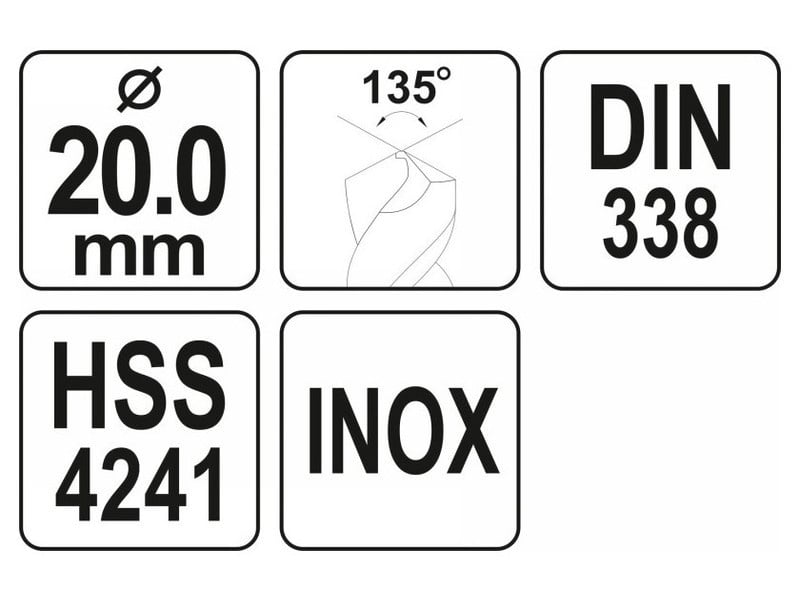 YATO Burghiu spiralat 20,0 x 205/140 mm inox HSS Premium - 3 | YEO
