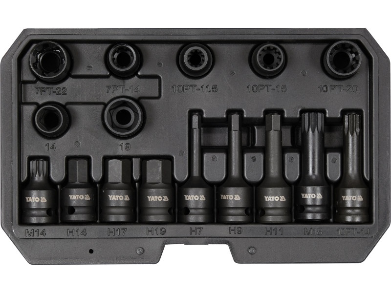 YATO caliper asamblare mașină socket set 16 piese 1/2 "CrMo