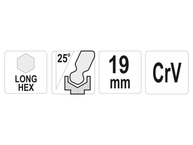 YATO Cheie Allen cu cap sferic lung 19,0 mm CrV