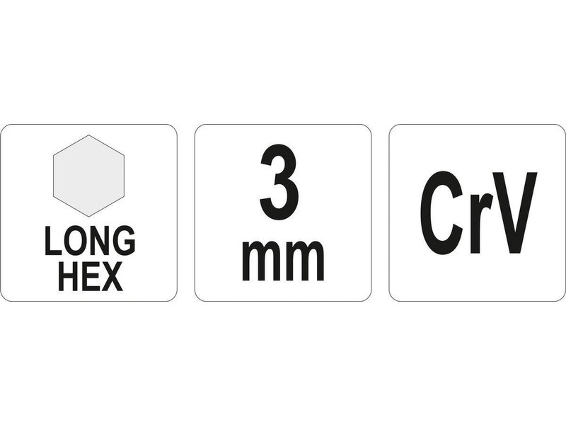 YATO Cheie Allen lungă 3,0 mm / 20 x 100 mm CrV - 1 | YEO