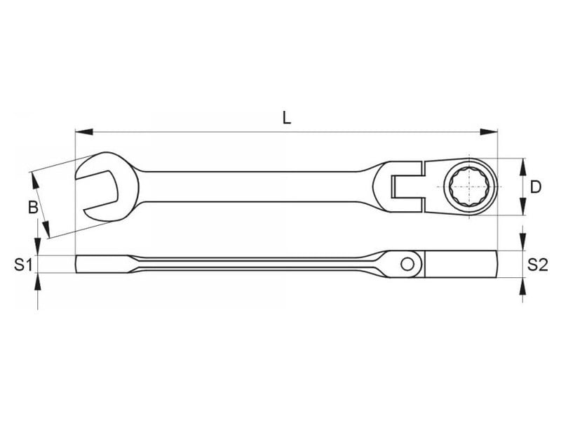 YATO Cheie cu clichet stea cu clichet 21 mm / 290 mm 72T CrV - 1 | YEO