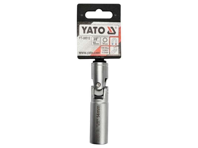 YATO Cheie cu lumânare cu soclu articulat 3/8" 10 mm / 88 mm CrV - 1 | YEO