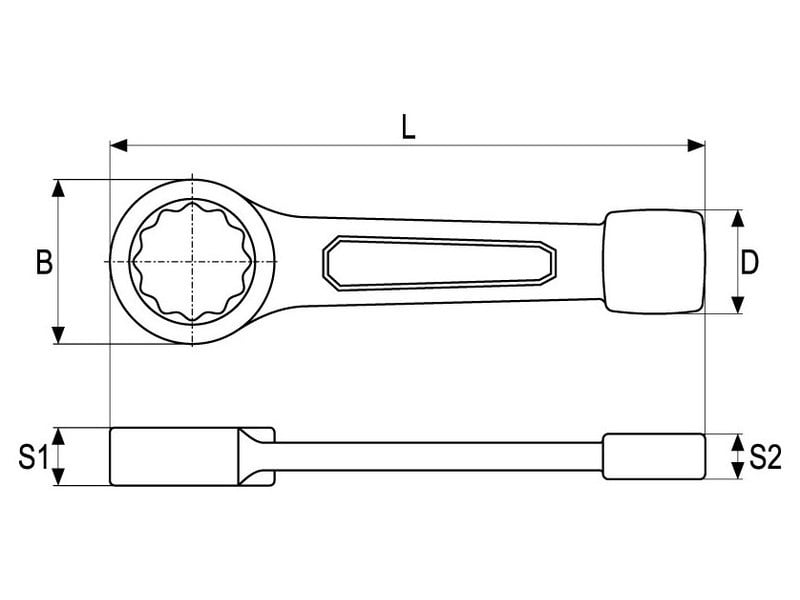 YATO Cheie cu stea cu impact 41 mm / 225 mm CrV