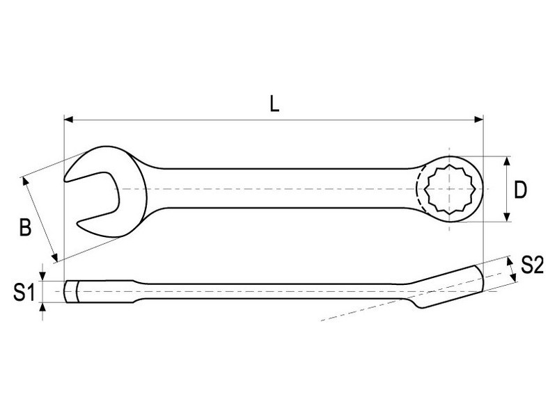 YATO Cheie cu stea scurtă 17 mm / 128 mm CrV - 1 | YEO