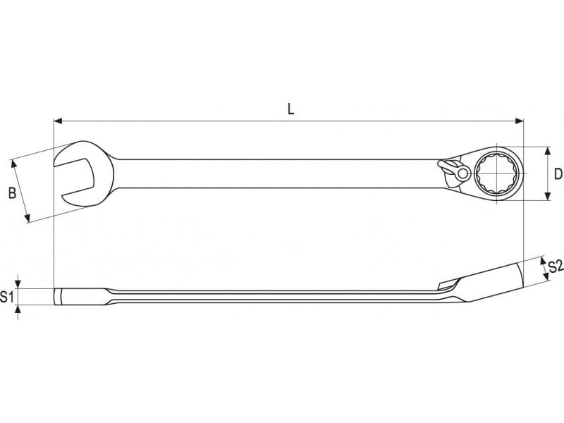 YATO Cheie stea cu clichet 11 mm / 165 mm 72T CrV - 1 | YEO