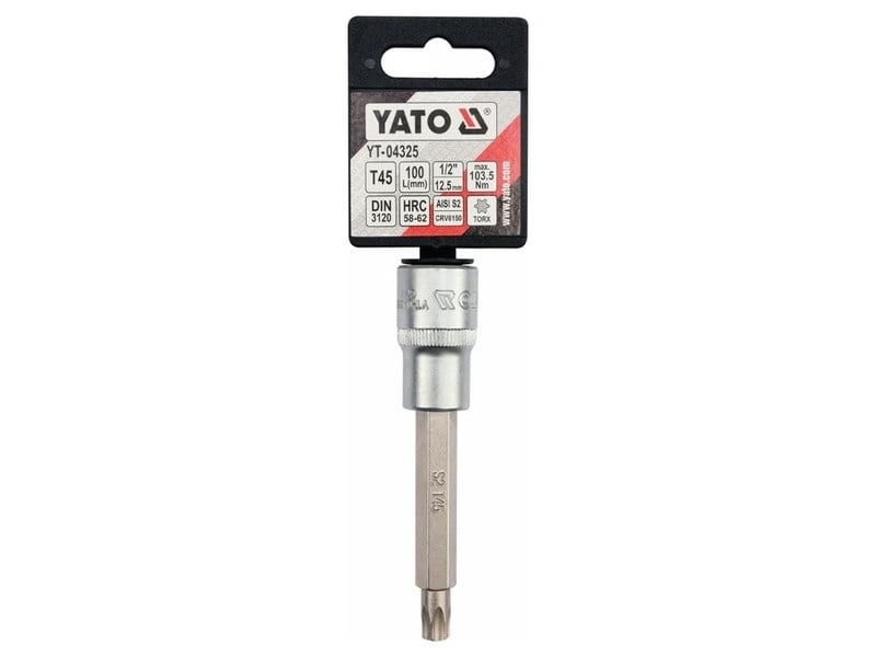 YATO cheie tubulară cu bit lung Torx 1/2" T45 CrV - 3 | YEO