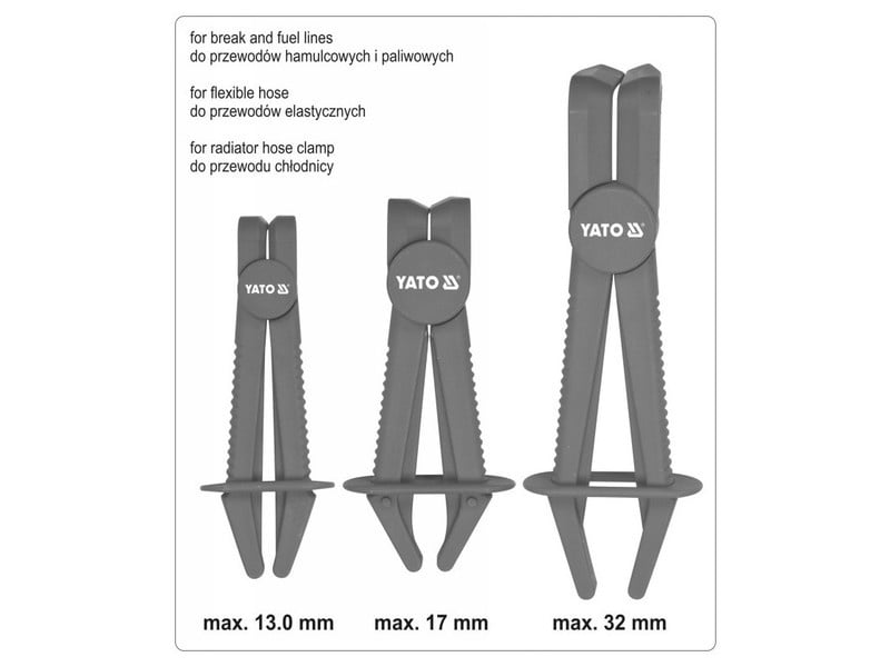 YATO Clemă flexibilă pentru țevi, set curbat 3 bucăți