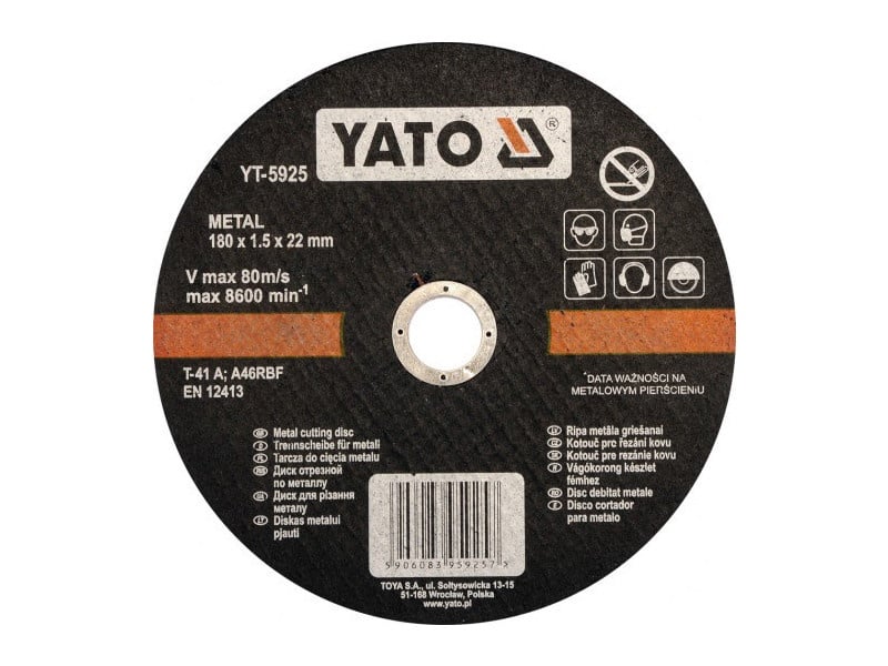 YATO Disc de tăiat pentru metal 180 x 1,5 x 22 mm