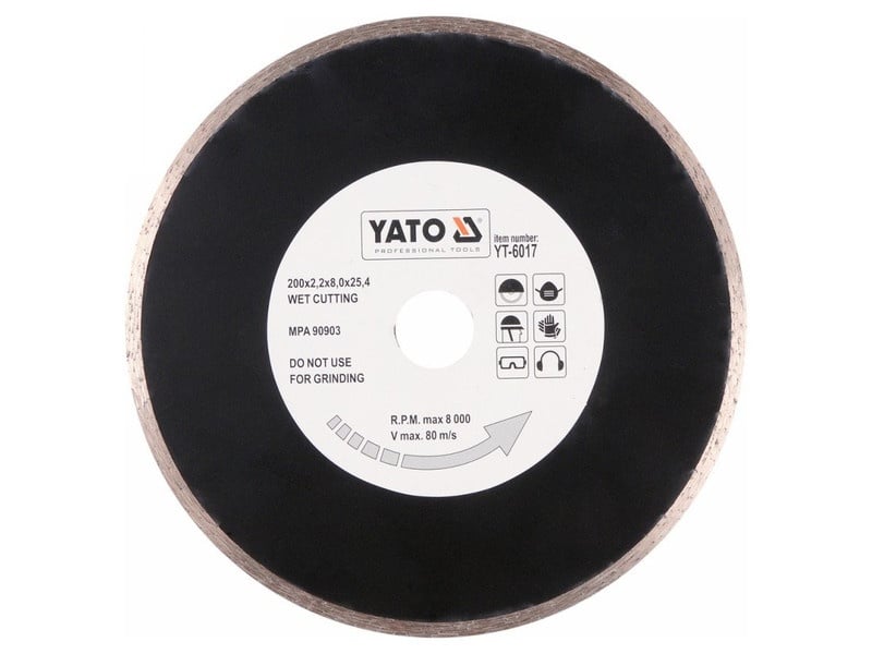 YATO Disc de tăiere diamantat 200 x 2,2 x 5,3 x 25,4 mm continuu