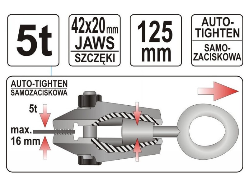 YATO Extractor de plăci drept, cu fălci cu autoînchidere