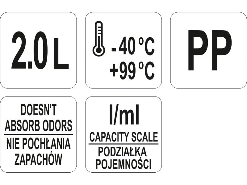 YATO GASTRO Ulcior de măsurare din plastic 2000 ml - 1 | YEO