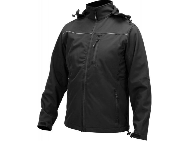 YATO Jachetă de protecție softshell pentru lucru cu glugă negru dimensiune L 3 buzunare