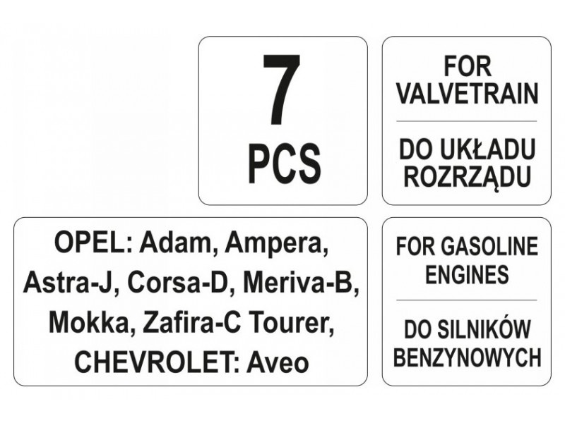 YATO Kit de fixare a direcției 7 piese (benzină) Opel Chevrolet