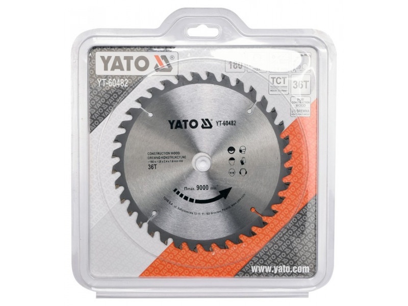 YATO Lamă de ferăstrău pentru lemn 180 x 20 x 1,8 mm / 36T - 1 | YEO