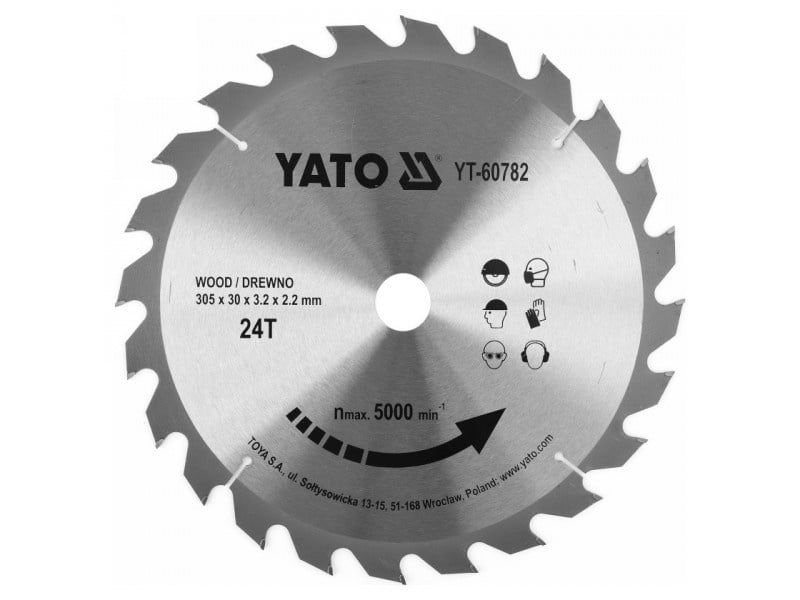 YATO Lamă de ferăstrău pentru lemn 305 x 30 x 2,2 mm / 24T