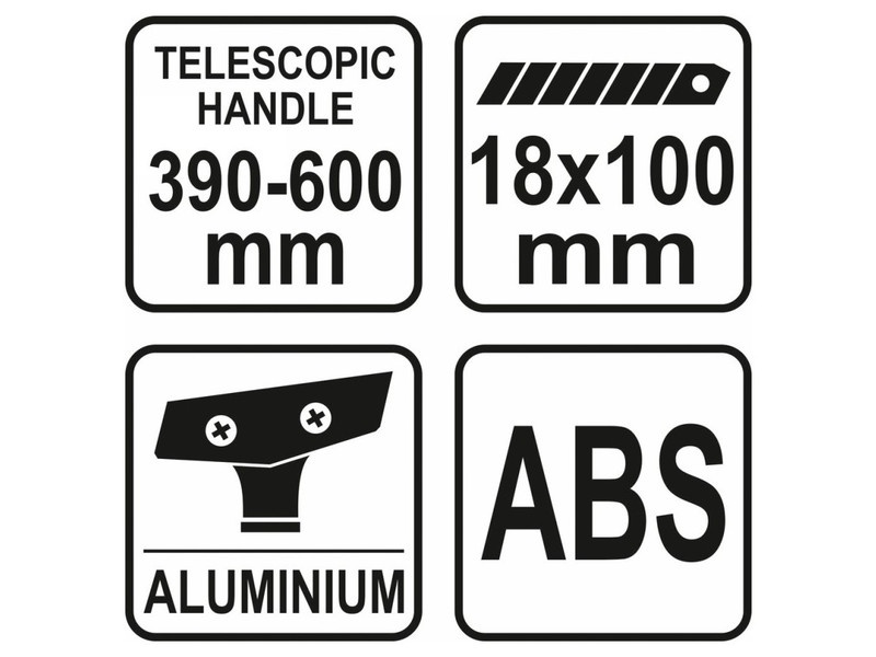 YATO Racletă pentru sticlă cu mâner telescopic 390-600 mm - 2 | YEO