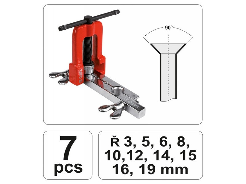 YATO Set de flanșe 7 piese pentru frâne și furtunuri hidraulice (3-19 mm) - 3 | YEO