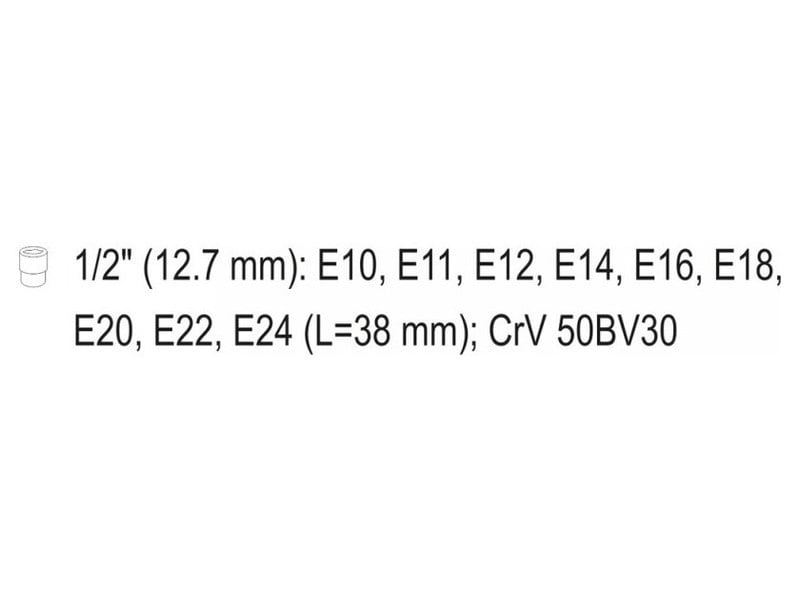 YATO Set mufe 9 piese Torx extern 1/2" E10-E24 CrV