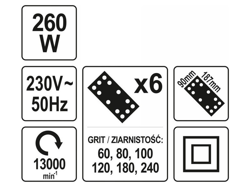 YATO Șlefuitor vibrator 90 x 187 mm 260 W - 4 | YEO