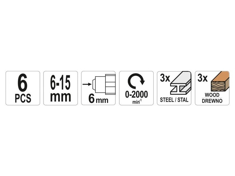 YATO Turbo Milling Set 6 piese pentru metal și lemn - 3 | YEO