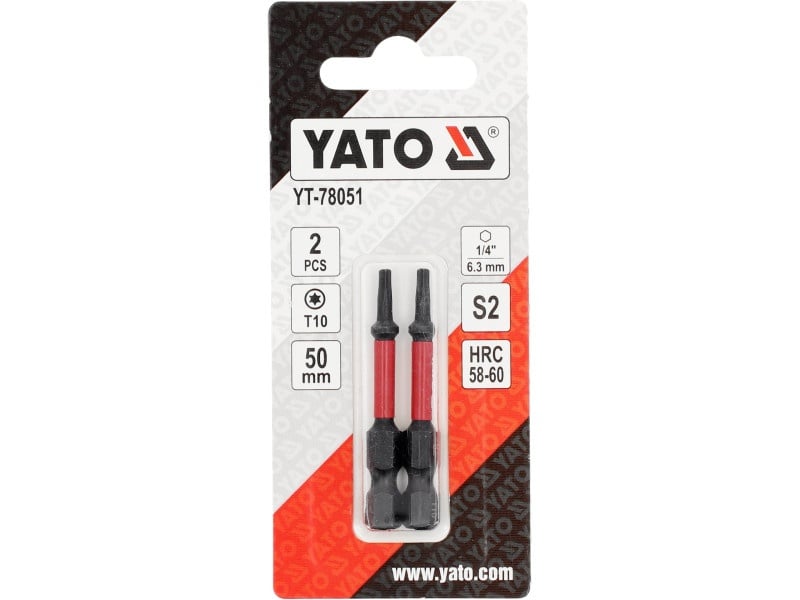 YATO Vârf bit de impact T10 x 50 mm (2 bucăți)