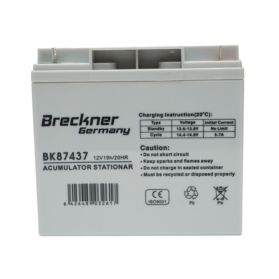 Baterie pentru panou solar 12V 19Ah, Cod: BK87437, Brand: BRECKNER GERMANY