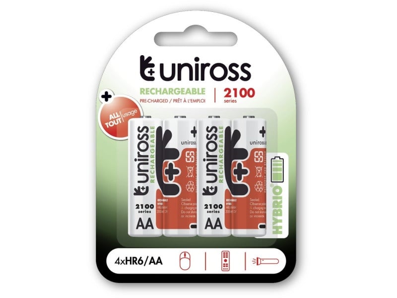 Baterie UNIROSS AA/ceruza 1.2 V 2100 mAh (4 buc)