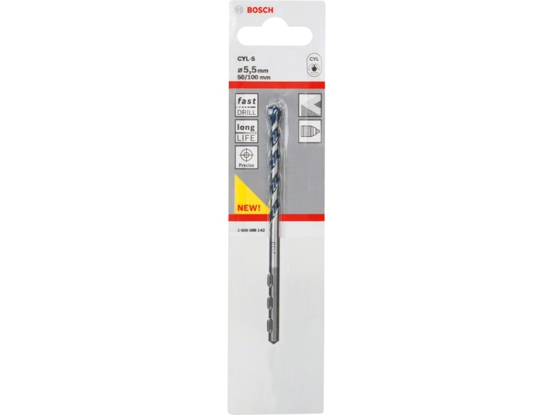 BOSCH Burghiu pentru piatră 5,5 x 100/50 mm cu două tăișuri CYL-5