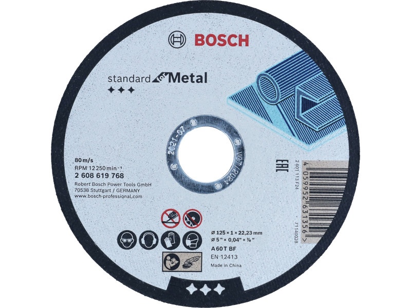 BOSCH Disc de tăiat pentru metal 125 x 1,0 x 22,2 mm A 60 T BF