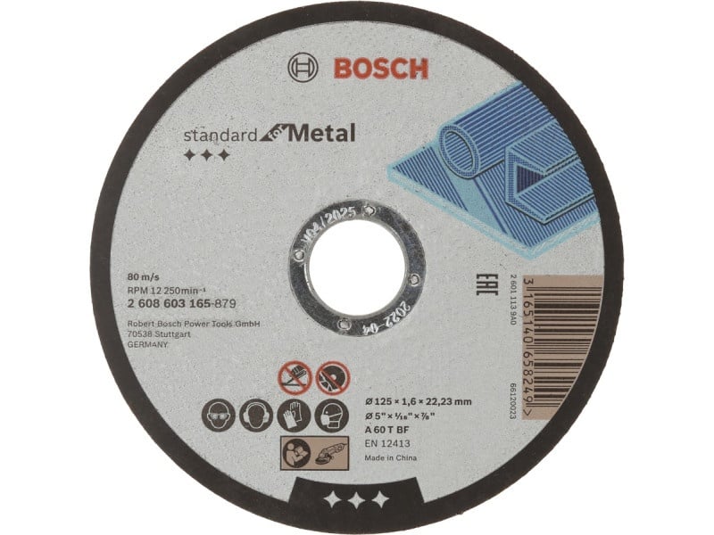 BOSCH Disc de tăiat pentru metal 125 x 1,6 x 22,2 mm Standard pentru metal A 60 T BF