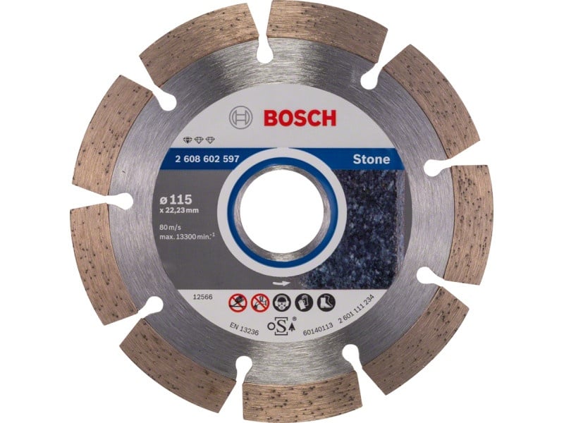 BOSCH Disc de tăiere diamantat 115 x 1,6 x 10 x 22,2 mm segmentat Standard pentru piatră