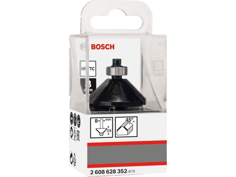 BOSCH Freză cu muchie conică din carbură cu nas sferic 35,0 x 11 x 15 x 56 x 8 mm / 45°