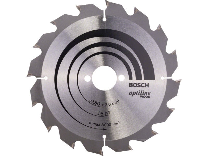 BOSCH Lamă de ferăstrău pentru lemn 190 x 30 x 2,0 mm / 16T Optiline Wood ATB