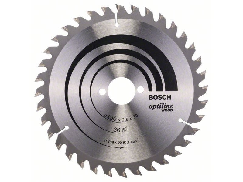 BOSCH Lamă de ferăstrău pentru lemn 190 x 30 x 2,6 mm / 36T Optiline Wood ATB