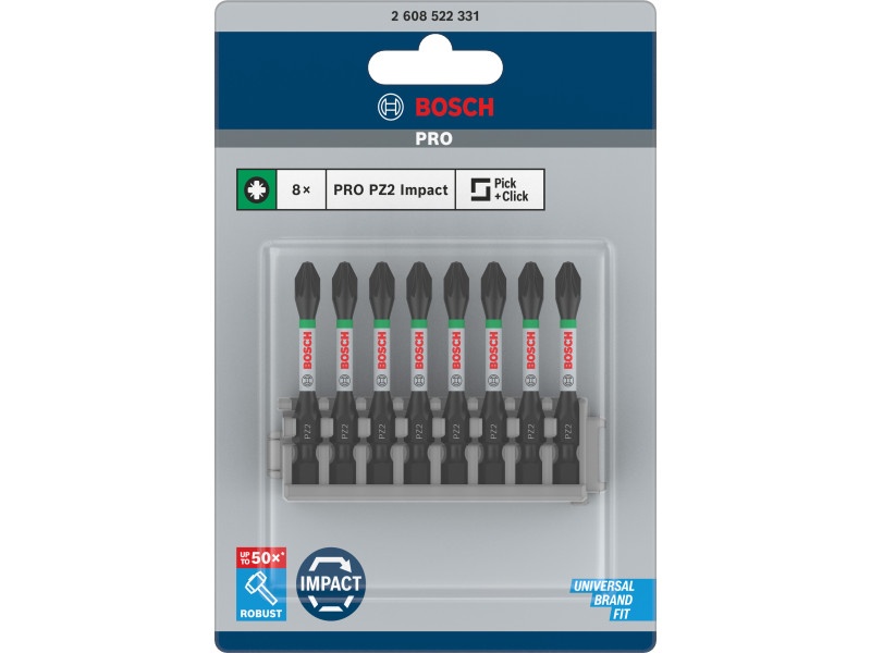 BOSCH PRO Bithegy PZ2 x 8db / 55 mm Pick & Click - 1 | YEO