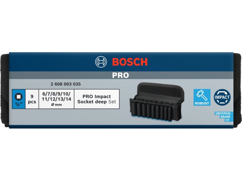 BOSCH PRO Set de mufe lungi 9 piese 1/4" 6-14 mm CrMo - 3 | YEO