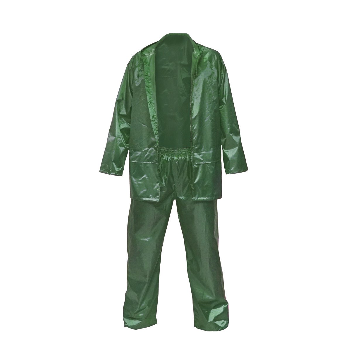 Costum impermeabil M cu gluga si pantaloni din poliester si PVC, verde, Cod: BK77418, Breckner Germany - 2 | YEO