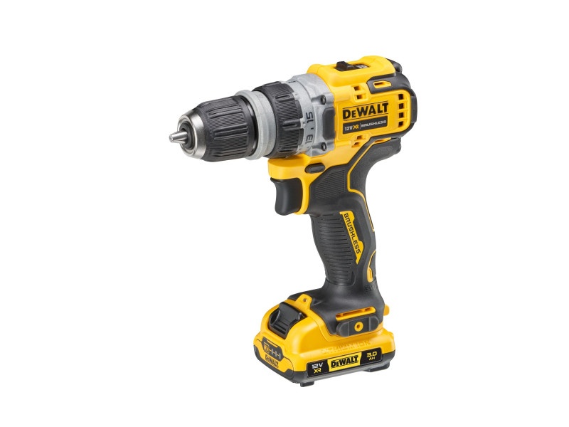 DEWALT burghiu fără fir cu cap înlocuibil 12 V (2 baterii 3.0 Ah + încărcător + TSTAK) DCD703L2T