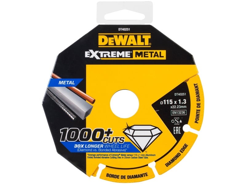 DEWALT EXTREME METAL Disc diamantat de tăiere pentru metal 115 x 1,3 x 22,2 mm (metal/alu/inox) - 2 | YEO