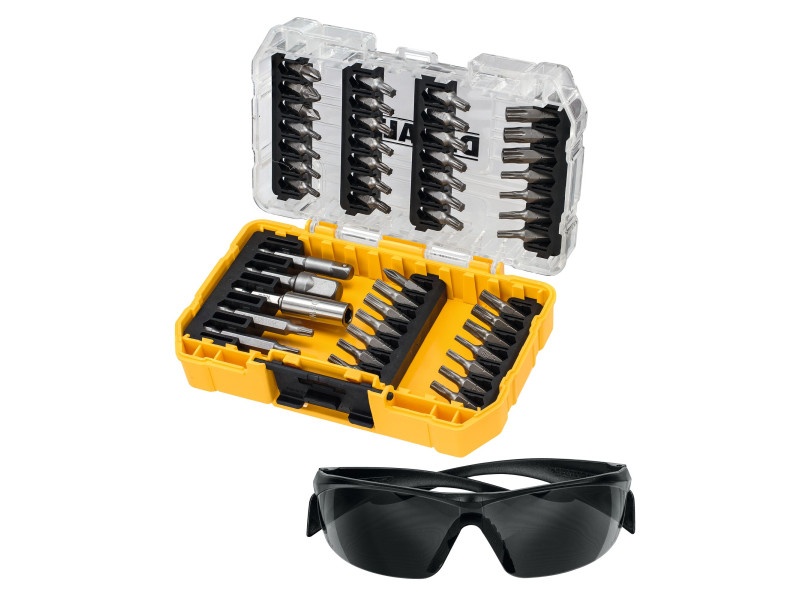 DEWALT Set cap de biți 47 piese + ochelari de protecție - 1 | YEO