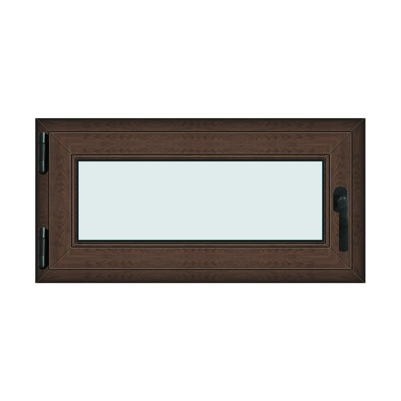 Fereastra 100x50cm, 1 canat, wenge (tabac), stanga si rabatare, Klass, 7cm, 6 camere, 2 garnituri