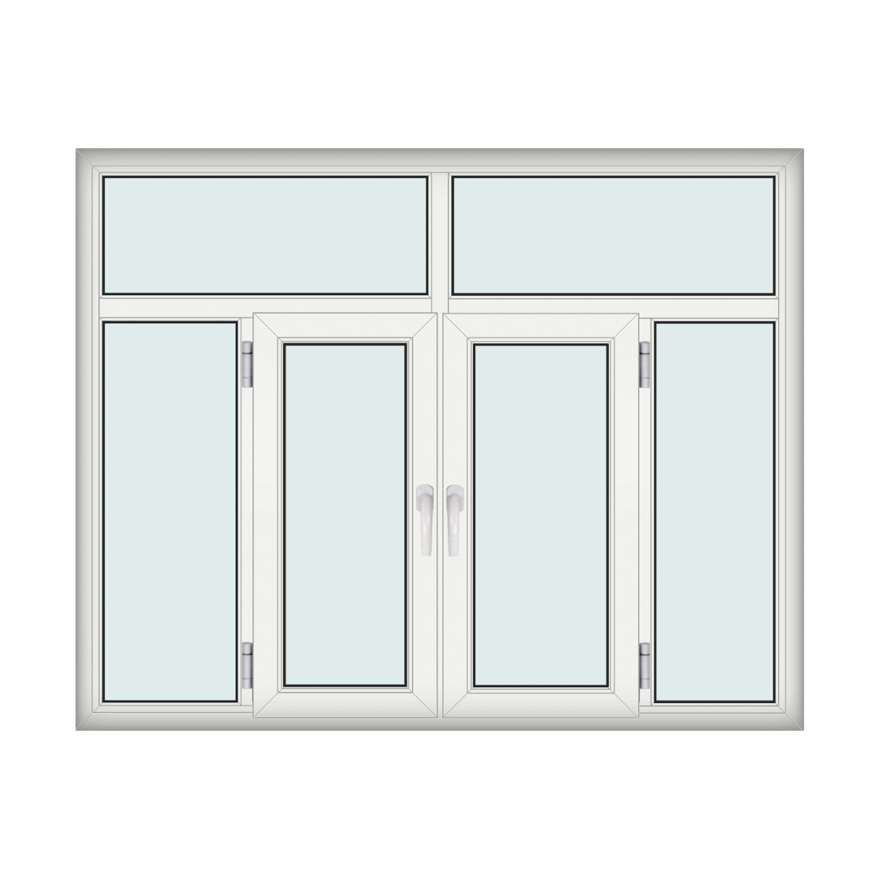 Fereastra 200x157cm, 4 canate, 2 deschideri, cu montant fix, alb, Klass