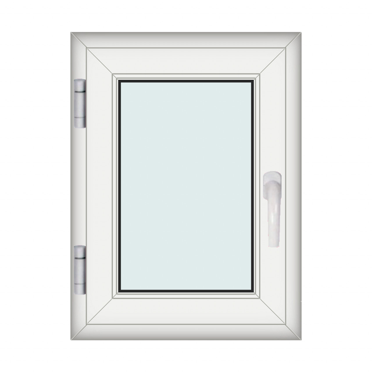 Fereastra 60x80cm, 1 canat, alb, stanga si rabatare, Eurotech, 8.1cm, 6 camere, 3 garnituri